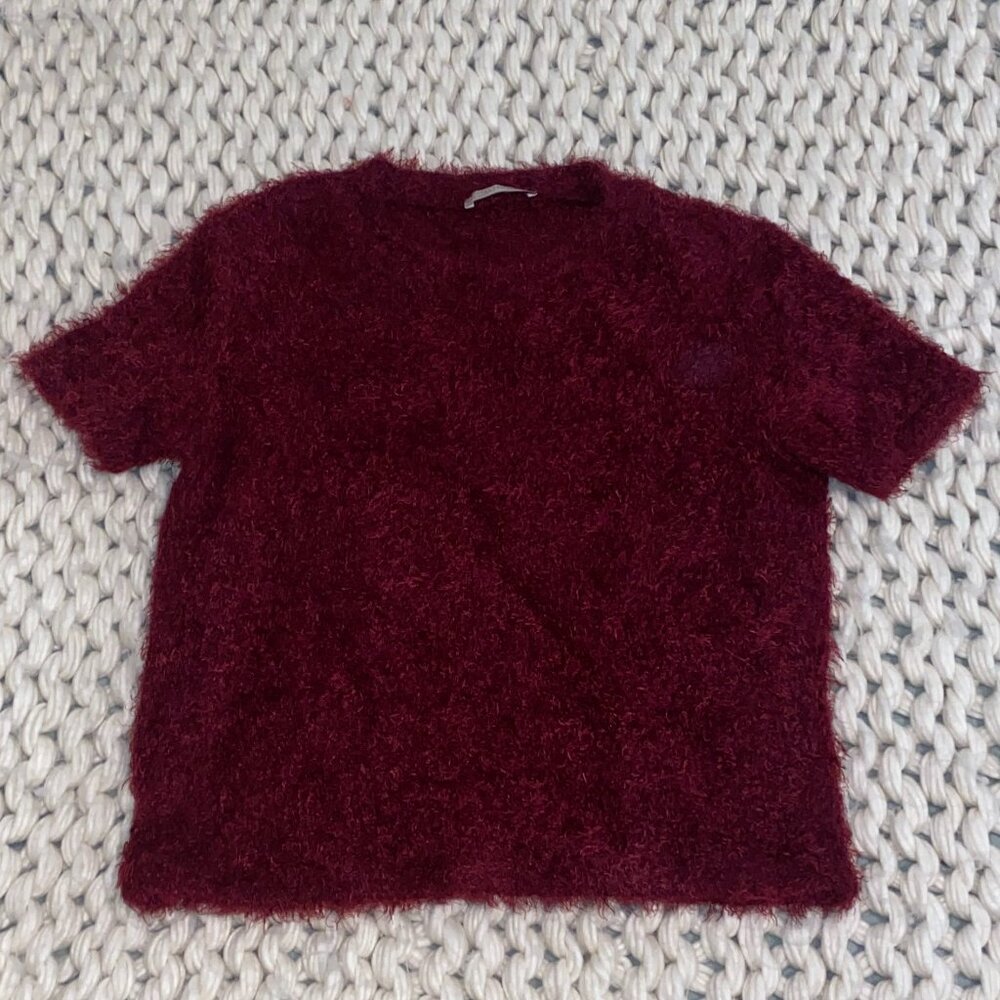 Zara Short Sleeve Sweater Red Medium